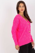 Sweter Kardigan Model LC-SW-8035.06X Fluo Pink - Rue Paris