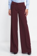 Bordowe spodnie typu wide leg SD81 Bordo - Nife