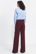 Bordowe spodnie typu wide leg SD81 Bordo - Nife