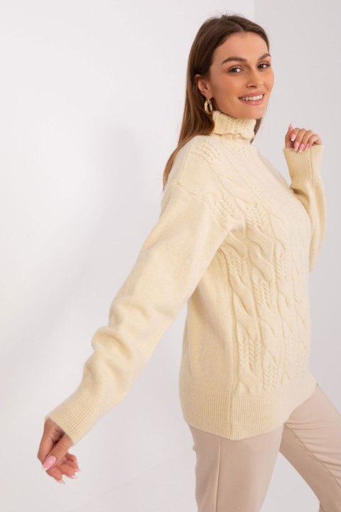 Golf Damski Model AT-SW-23401.97P Light Beige - AT Golf Damski Model AT-SW-23401.97P Light Beige - AT