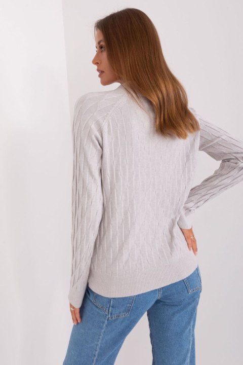 Sweter Damski Model AT-SW-2326.37X Light Grey - AT Sweter Damski Model AT-SW-2326.37X Light Grey - AT
