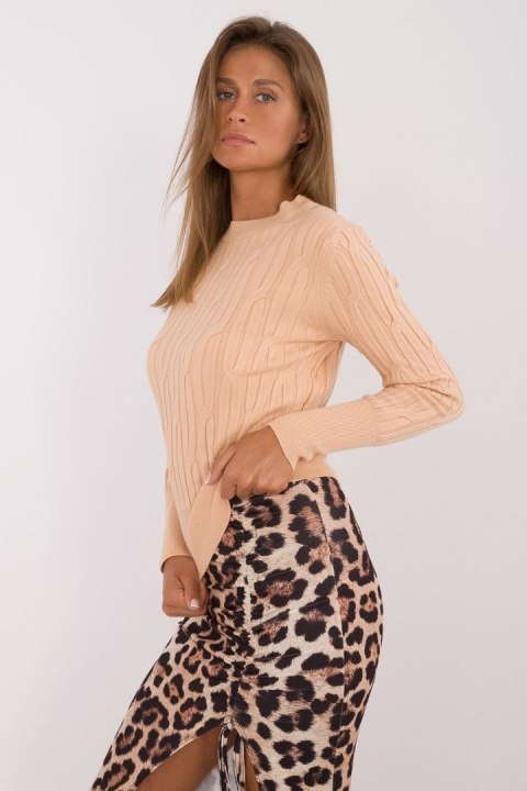 Sweter Damski Model AT-SW-2338-2.00 Camel - AT Sweter Damski Model AT-SW-2338-2.00 Camel - AT