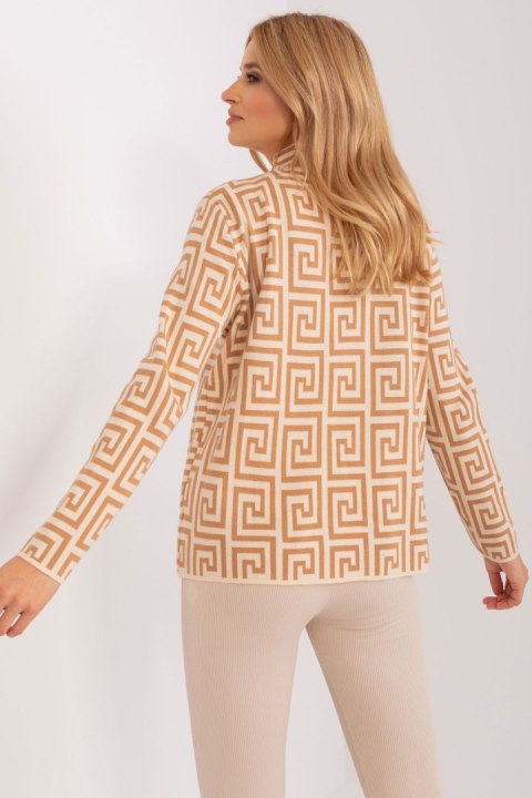 Sweter Damski Model AT-SW-2341.00P Camel - AT Sweter Damski Model AT-SW-2341.00P Camel - AT
