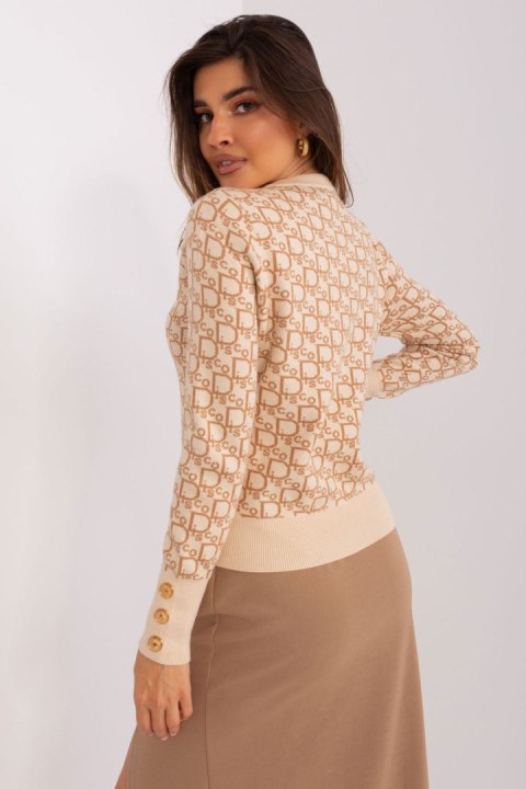 Sweter Damski Model AT-SW-2342.46P Beige - AT Sweter Damski Model AT-SW-2342.46P Beige - AT