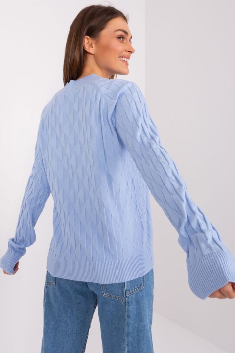Sweter Damski Model AT-SW-2326.37X Light Blue - AT Sweter Damski Model AT-SW-2326.37X Light Blue - AT