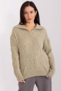 Sweter Damski Model AT-SW-2349-2.27 Khaki - AT