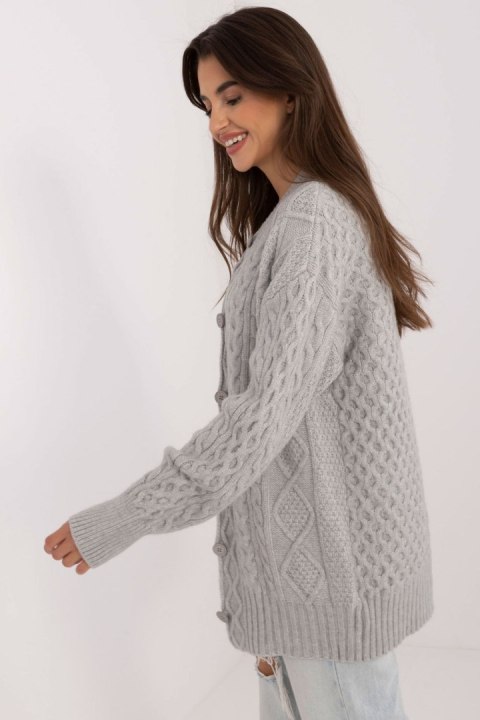 Sweter Damski Model AT-SW-23525.21 Grey - AT Sweter Damski Model AT-SW-23525.21 Grey - AT
