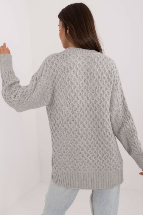 Sweter Damski Model AT-SW-23525.21 Grey - AT Sweter Damski Model AT-SW-23525.21 Grey - AT
