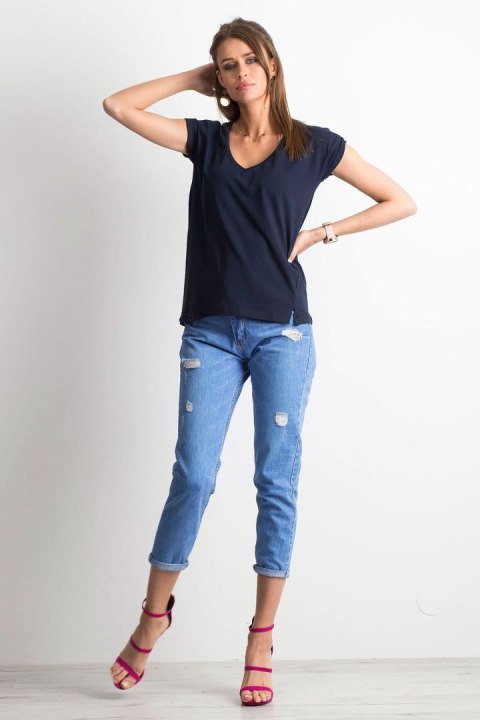 T-shirt Damski Model RV-TS-4839.10P Navy - BFG T-shirt Damski Model RV-TS-4839.10P Navy - BFG