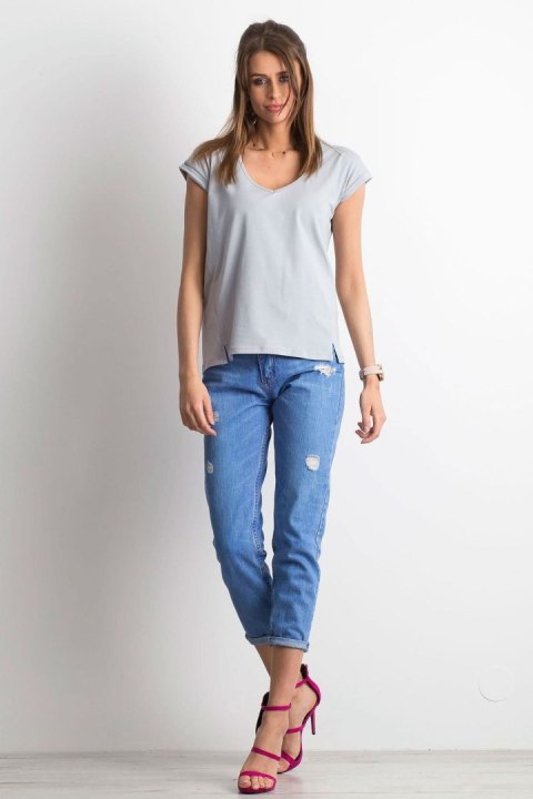 T-shirt Damski Model RV-TS-4839.36P Light Grey - BFG T-shirt Damski Model RV-TS-4839.36P Light Grey - BFG