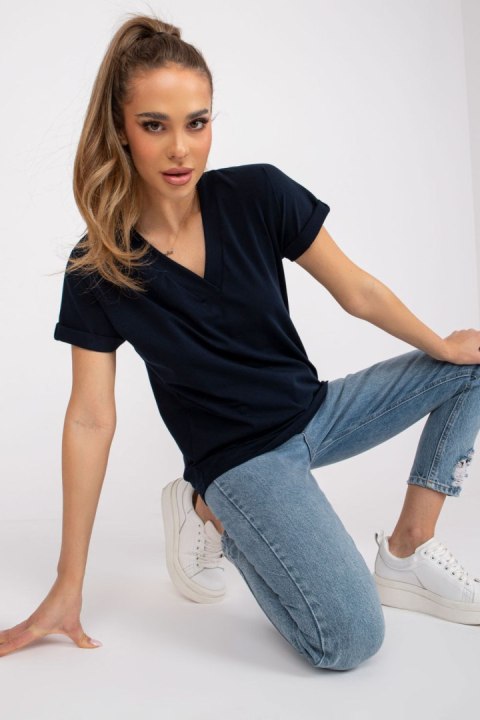 T-shirt Damski Model RV-TS-7666.19 Navy - BFG T-shirt Damski Model RV-TS-7666.19 Navy - BFG