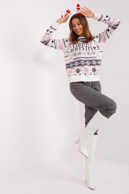 Sweter Damski Model D90057AB90883A White/Pink - Sublevel