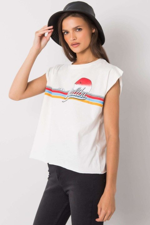 Tshirt Damski Model FA-BZ-7139.73P Ecru - Fancy Tshirt Damski Model FA-BZ-7139.73P Ecru - Fancy