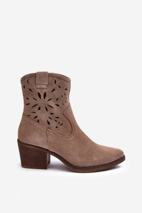 Botki Model DA SN622-20 Dark Beige Zamsz - Step in style Botki Model DA SN622-20 Dark Beige Zamsz - Step in style