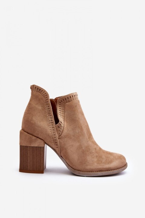 Botki Model Jolnima A5729-63 Beige - Step in style Botki Model Jolnima A5729-63 Beige - Step in style