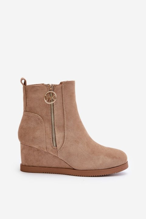 Botki Model Leretha YY-78 Dark Beige - Step in style Botki Model Leretha YY-78 Dark Beige - Step in style