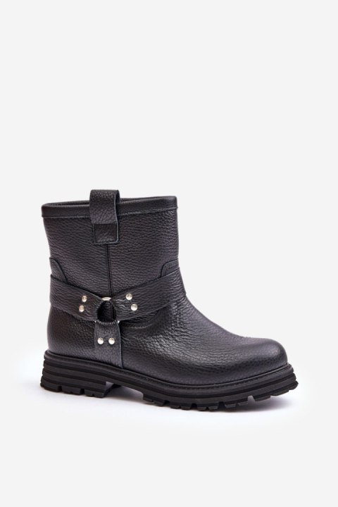Botki Model Lewski 3610 Black Skóra - Step in style Botki Model Lewski 3610 Black Skóra - Step in style