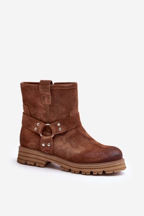 Botki Model Lewski 3610 Brown Zamsz - Step in style Botki Model Lewski 3610 Brown Zamsz - Step in style