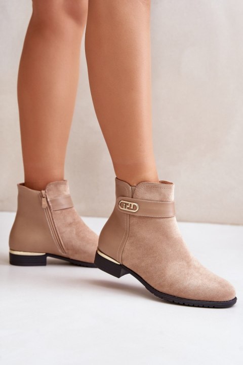 Botki Model Ravasira K-99213 Beige - Step in style Botki Model Ravasira K-99213 Beige - Step in style