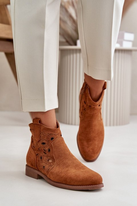Botki Model S.Barski HY42-081 Camel - Step in style Botki Model S.Barski HY42-081 Camel - Step in style