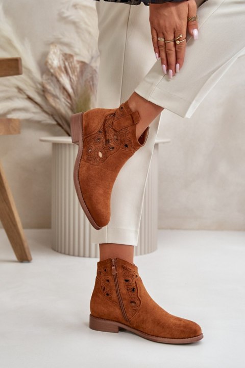 Botki Model S.Barski HY42-081 Camel - Step in style Botki Model S.Barski HY42-081 Camel - Step in style