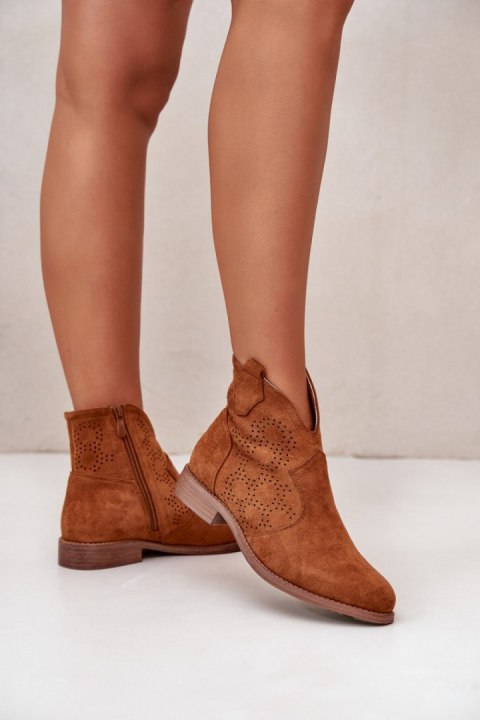 Botki Model S.Barski HY42-151 Camel - Step in style Botki Model S.Barski HY42-151 Camel - Step in style