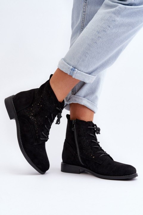 Botki Model S.Barski HY66-136 Black - Step in style Botki Model S.Barski HY66-136 Black - Step in style