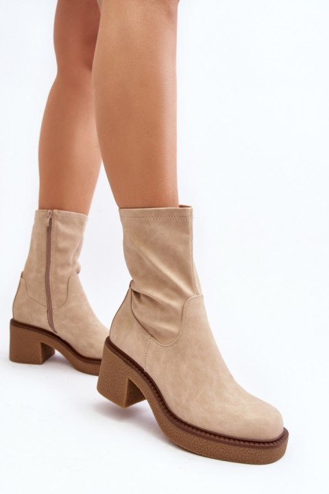 Botki Model Tozanna TR928 Beige - Step in style Botki Model Tozanna TR928 Beige - Step in style