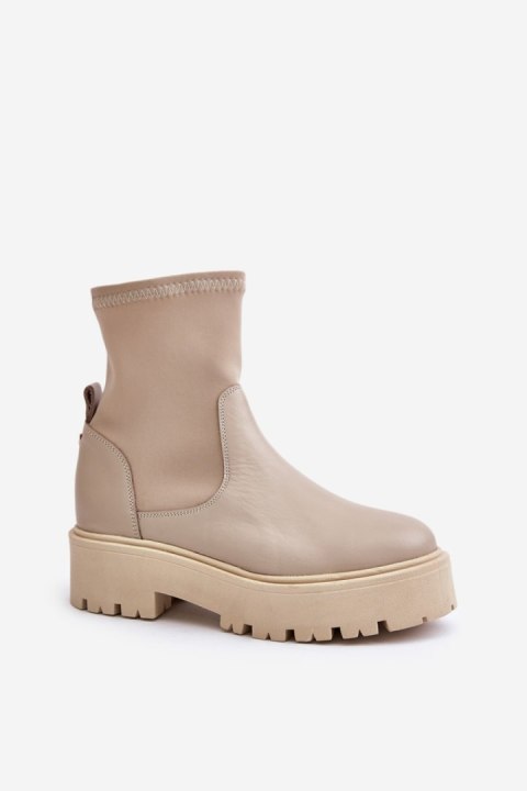 Botki Model Zazoo 2947 Beige - Step in style Botki Model Zazoo 2947 Beige - Step in style