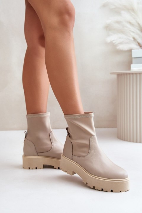 Botki Model Zazoo 2947 Beige - Step in style Botki Model Zazoo 2947 Beige - Step in style