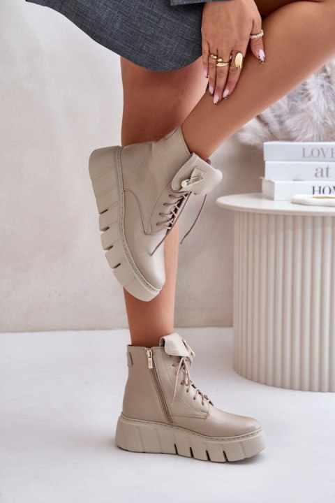 Botki Model Zazoo 60511 Beige - Step in style Botki Model Zazoo 60511 Beige - Step in style