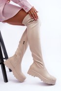 Kozaki Model Dudesa 15863 Beige - Step in style