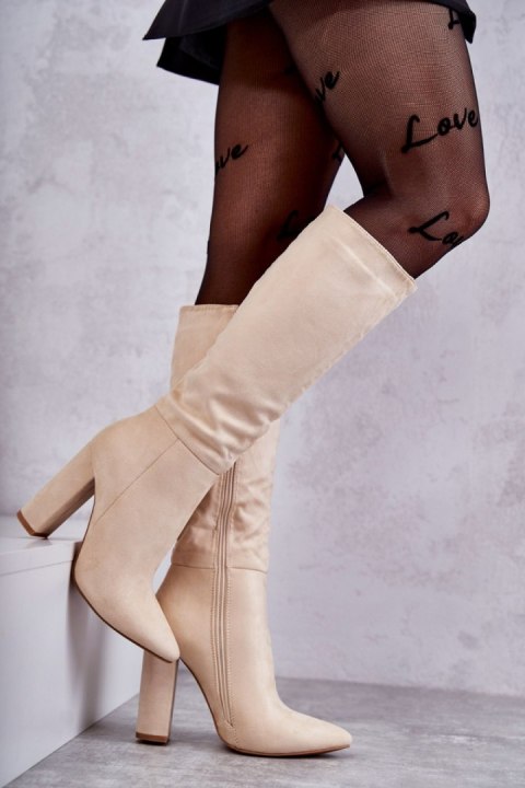 Kozaki Model Tressa NC1299 Beige Zamsz - Step in style Kozaki Model Tressa NC1299 Beige Zamsz - Step in style