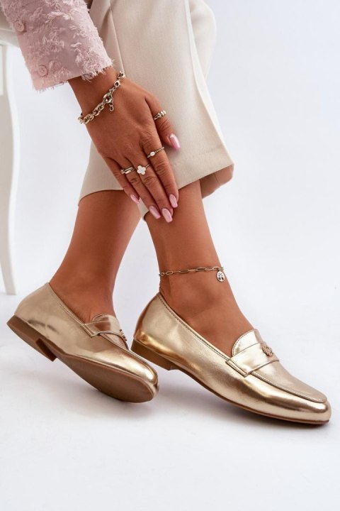 Mokasyny Model Sylvaine 24PB98-6990 Gold - Step in style Mokasyny Model Sylvaine 24PB98-6990 Gold - Step in style