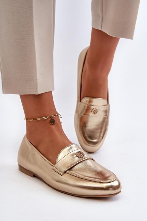 Mokasyny Model Sylvaine 24PB98-6990 Gold - Step in style Mokasyny Model Sylvaine 24PB98-6990 Gold - Step in style