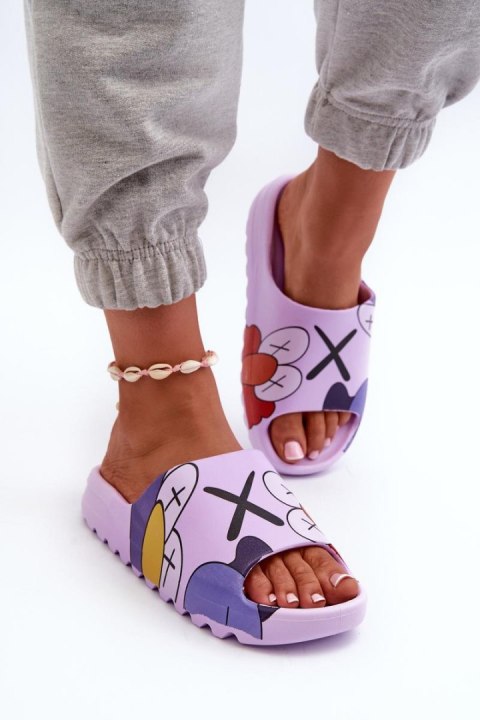 Sandał Klapki Model Monsters CK240P Violet - Step in style Sandał Klapki Model Monsters CK240P Violet - Step in style