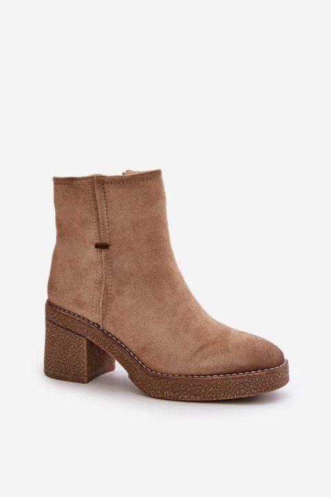 Botki Model Arkesia KE219 Beige - Step in style Botki Model Arkesia KE219 Beige - Step in style
