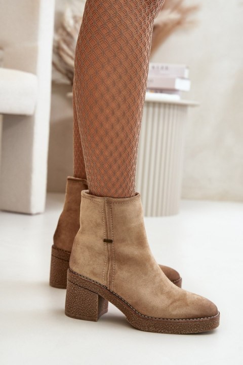 Botki Model Arkesia KE219 Beige - Step in style Botki Model Arkesia KE219 Beige - Step in style