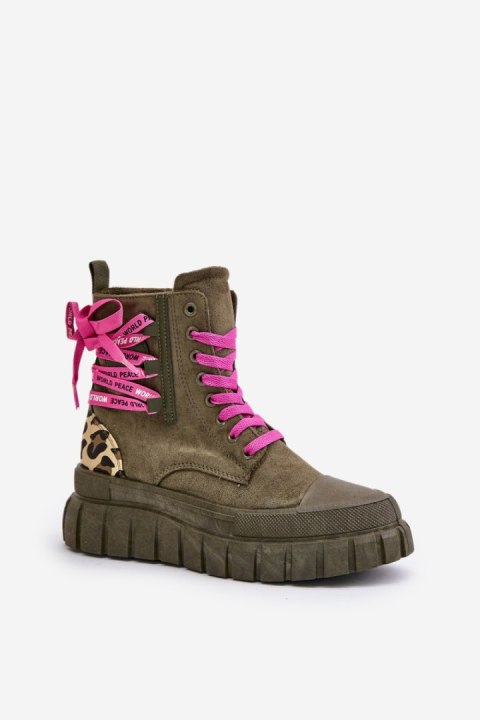 Botki Model Edidda 24BT26-7378 Panterka/Green - Step in style Botki Model Edidda 24BT26-7378 Panterka/Green - Step in style