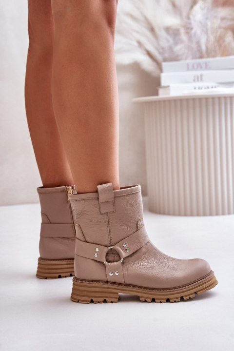 Botki Model Lewski 3610 Beige - Step in style Botki Model Lewski 3610 Beige - Step in style