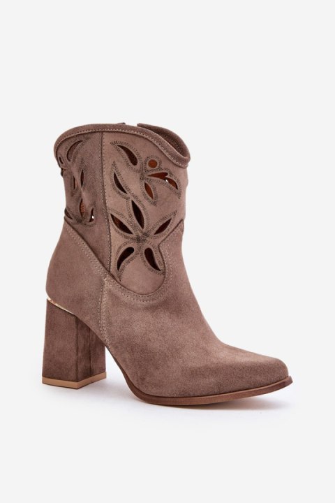Botki Model Lewski 3629 Dark Beige - Step in style Botki Model Lewski 3629 Dark Beige - Step in style