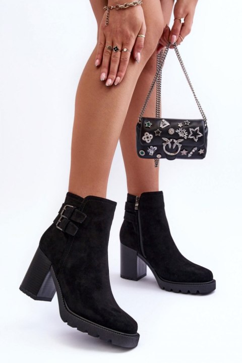 Botki Model Makeline H8-526 Black Zamsz - Step in style Botki Model Makeline H8-526 Black Zamsz - Step in style