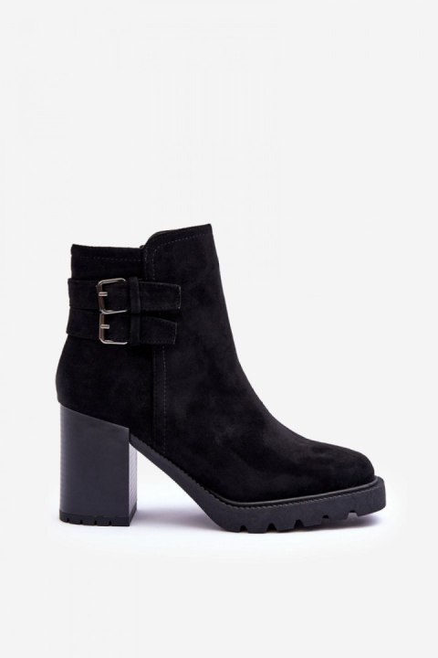 Botki Model Makeline H8-526 Black Zamsz - Step in style Botki Model Makeline H8-526 Black Zamsz - Step in style