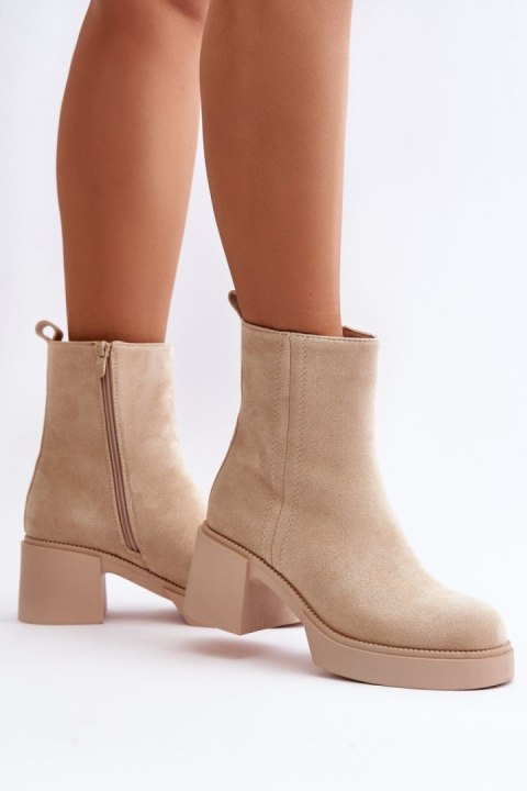 Botki Model Meriluna YK39P Light Beige - Step in style Botki Model Meriluna YK39P Light Beige - Step in style