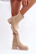 Botki Model Meriluna YK39P Light Beige - Step in style