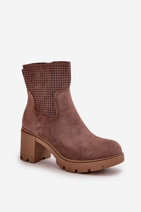 Botki Model Rashmi RMR23108A-18 Brown - Step in style Botki Model Rashmi RMR23108A-18 Brown - Step in style