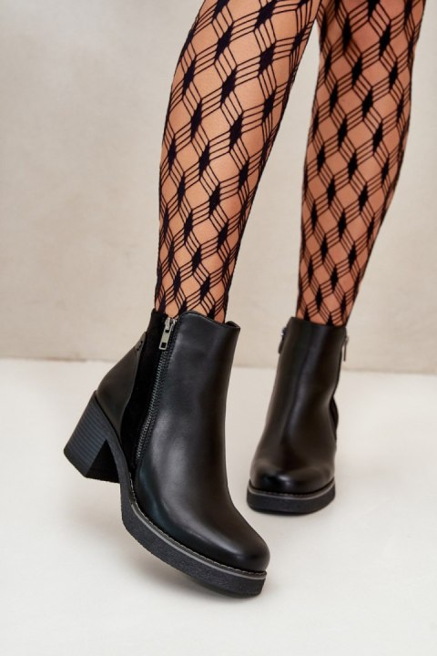 Botki Model Revianna KE209P Black - Step in style Botki Model Revianna KE209P Black - Step in style