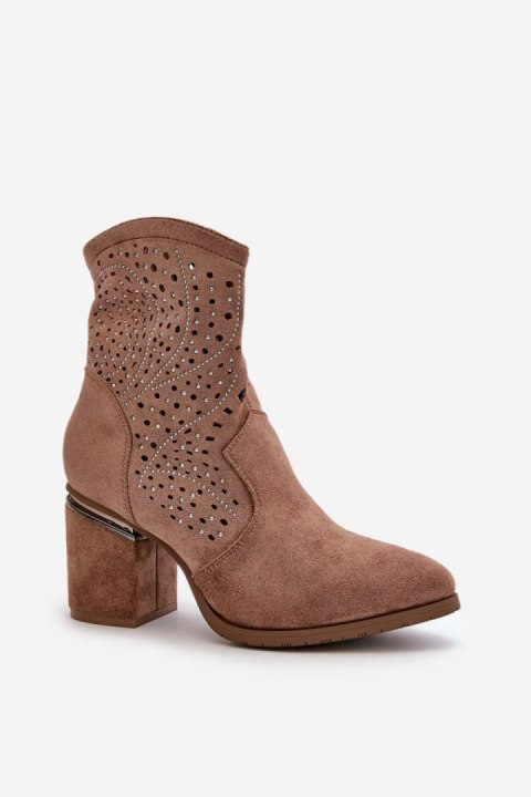 Botki Model S.Barski HY42-029 Brown - Step in style Botki Model S.Barski HY42-029 Brown - Step in style