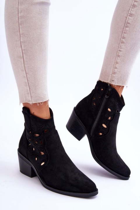Botki Model S.Barski HY42-086 Black - Step in style Botki Model S.Barski HY42-086 Black - Step in style
