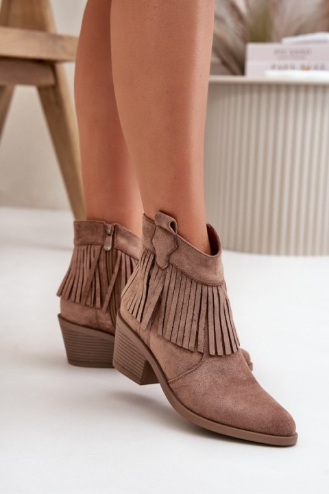 Botki Model S.Barski HY42-127 Brown - Step in style Botki Model S.Barski HY42-127 Brown - Step in style